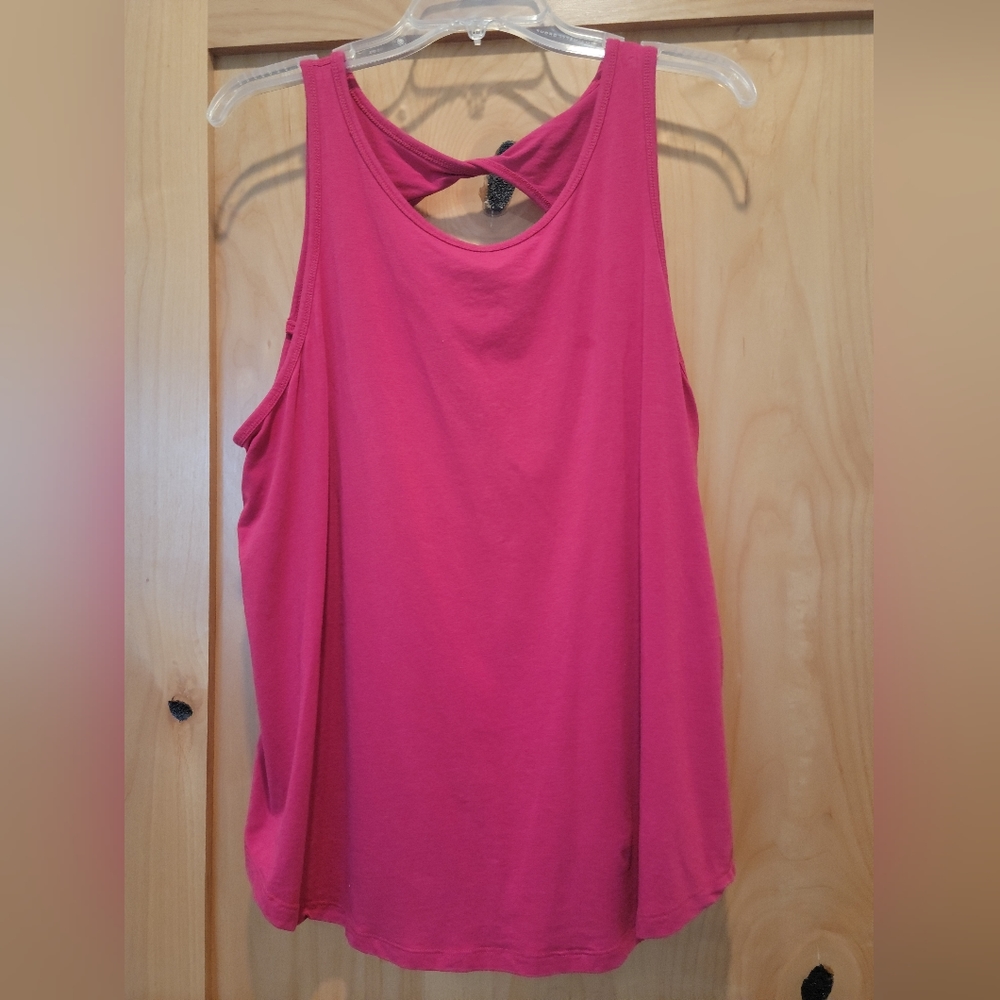 Hot pink tank twist back tank